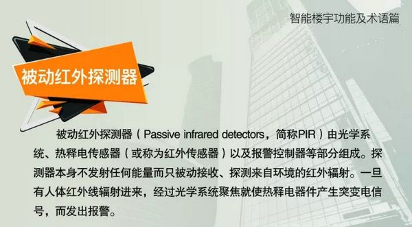 智能樓宇功能及術語--被動紅外探測器